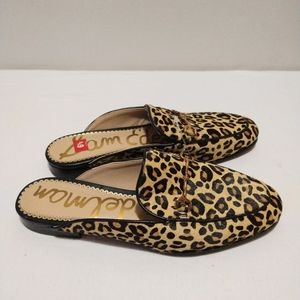 Sam Edelman Linnie Leopard Real Cow Hair Mules